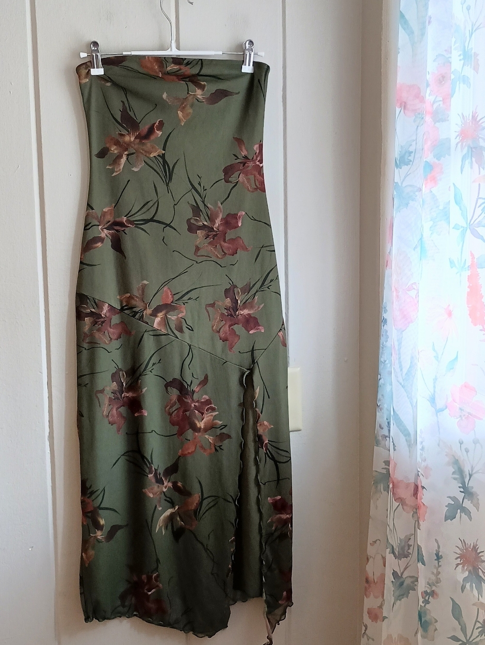 UO Samara Mesh Strapless Midi Dress